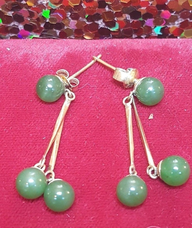 10% OFF 2 pcs Certified Natural Lavender Jadeite Emerald AJade HandCarved A Pair of Lucky Jade Dangle Earrings image 8