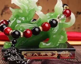 Chinese Natural Handcarved Sculpture Lucky Money Beast Brave Troop/Pixiu/Dragon Lion Statue