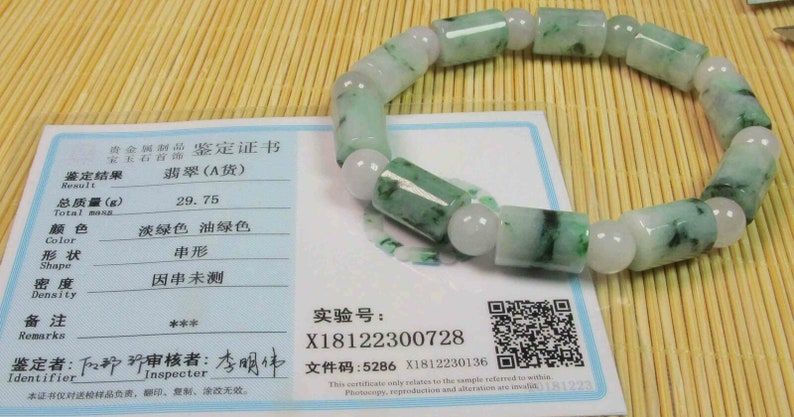 56-62 mm Certified Natural Jadeite Emerald A*Jade Beads Stretchy Hand catenary \u4e32\u73e0\u624b\u94fe 1287-4s Bracelet