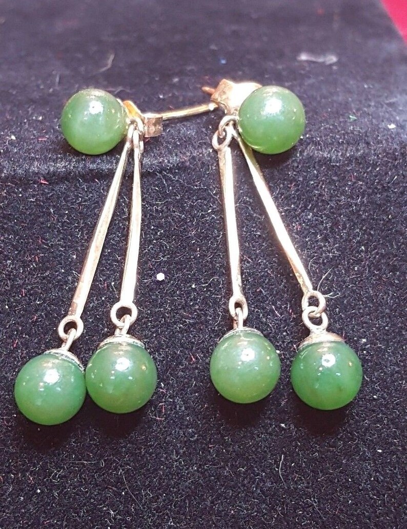 10% OFF 2 pcs Certified Natural Lavender Jadeite Emerald AJade HandCarved A Pair of Lucky Jade Dangle Earrings image 9