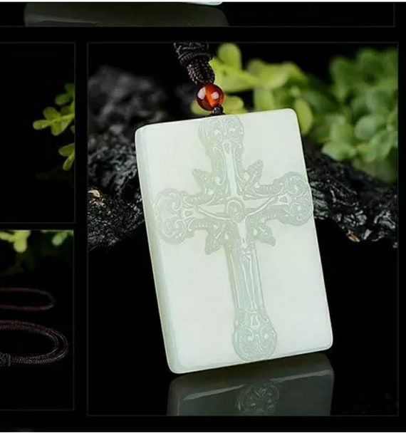 10% OFF- Certified Natural White Jade Carved Jesus
