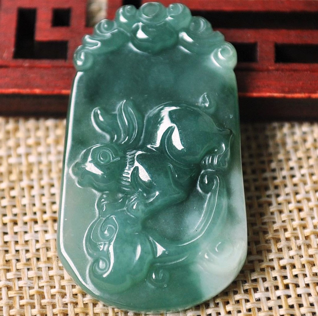 10% OFF on Sales Certified Natural Jadeite Emerald Jade Tablets Rabbit ...