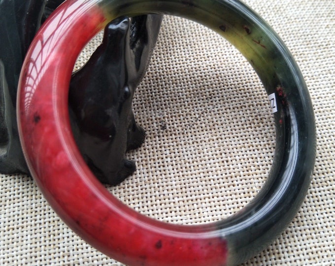 10% OFF- 59/60/61mm Certified Natural Red Jadeite Emerald A*Jade HandCarved Bangle Z249