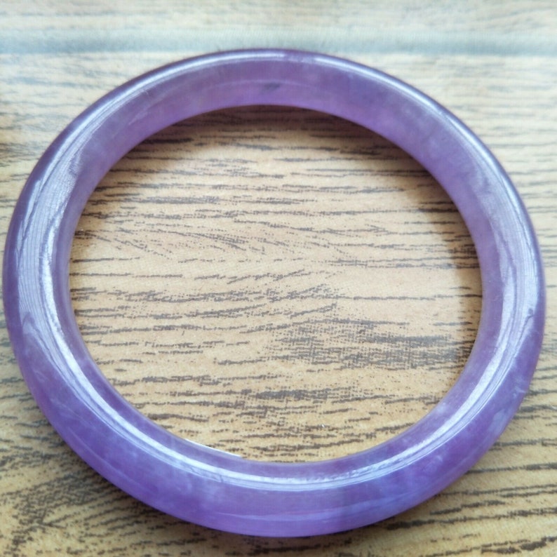 585960mm Certified Natural Lavender Jadeite Emerald A*Jade HandCarved Bracelet Bangle S107 10/% OFF