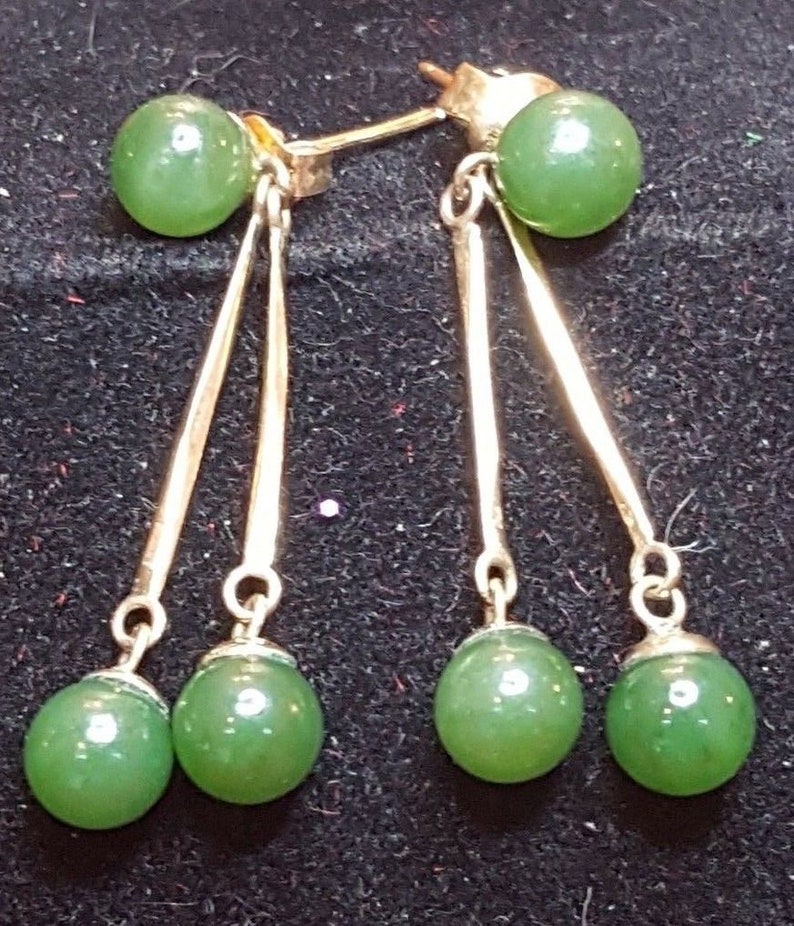 10% OFF 2 pcs Certified Natural Lavender Jadeite Emerald AJade HandCarved A Pair of Lucky Jade Dangle Earrings image 2