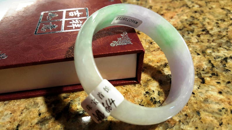 535455 mm Certified Natural Jadeite Emerald Jade Bangle\u300aGrade A\u300bA664 10/% OFF