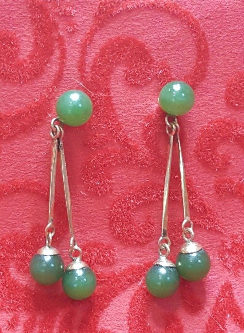10% OFF 2 pcs Certified Natural Lavender Jadeite Emerald AJade HandCarved A Pair of Lucky Jade Dangle Earrings image 3