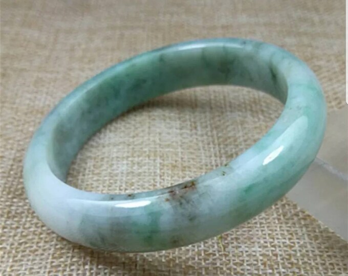 10% OFF- 57/58/59mm Certified Natural Green Jadeite Emerald A*Jade HandCarved Bangle X1438