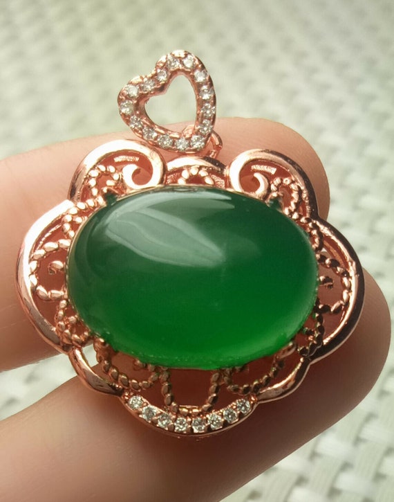 10% OFF- Certified Natural Emerald A*Jade Handcra… - image 2