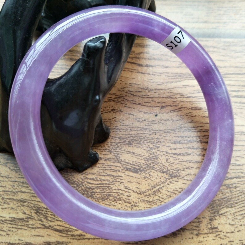 585960mm Certified Natural Lavender Jadeite Emerald A*Jade HandCarved Bracelet Bangle S107 10/% OFF