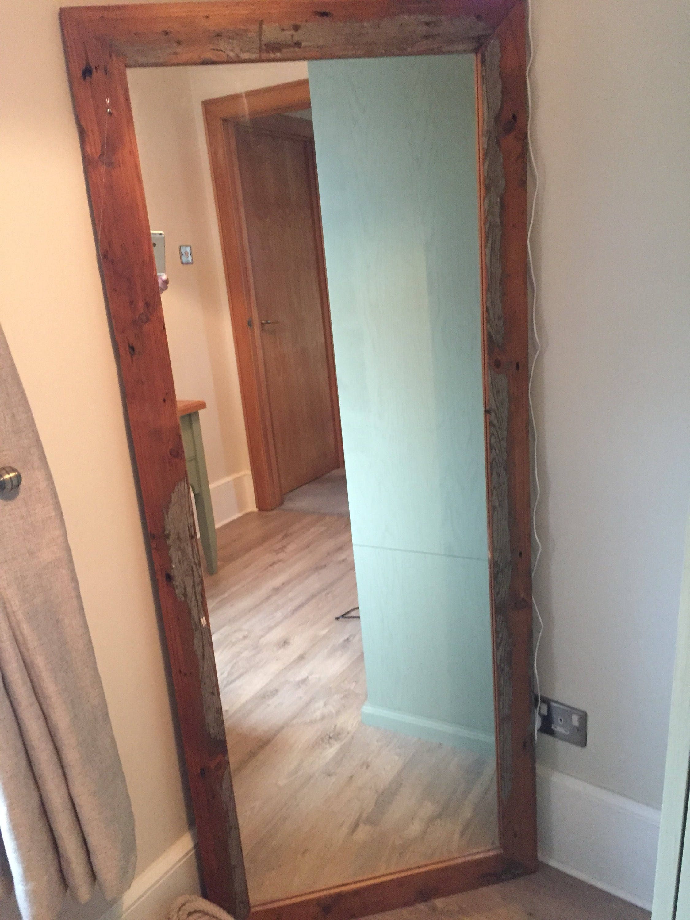 Reclaimed timber framed mirror Etsy