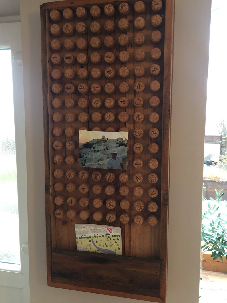 Reclaimed timber cork notice board. Etsy