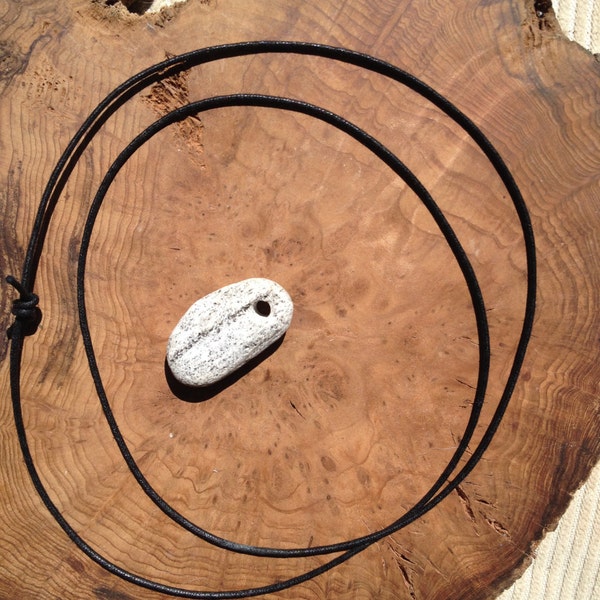 Unique Maine beach stone pendant