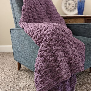 Cozy Crochet Throw | handmade afghan | housewarming gift | large throw blanket  | super soft knit | modern boho