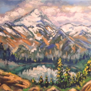 Original Ölgemälde, Whistler Berg - Kanada BC, 16 x 20", 210621