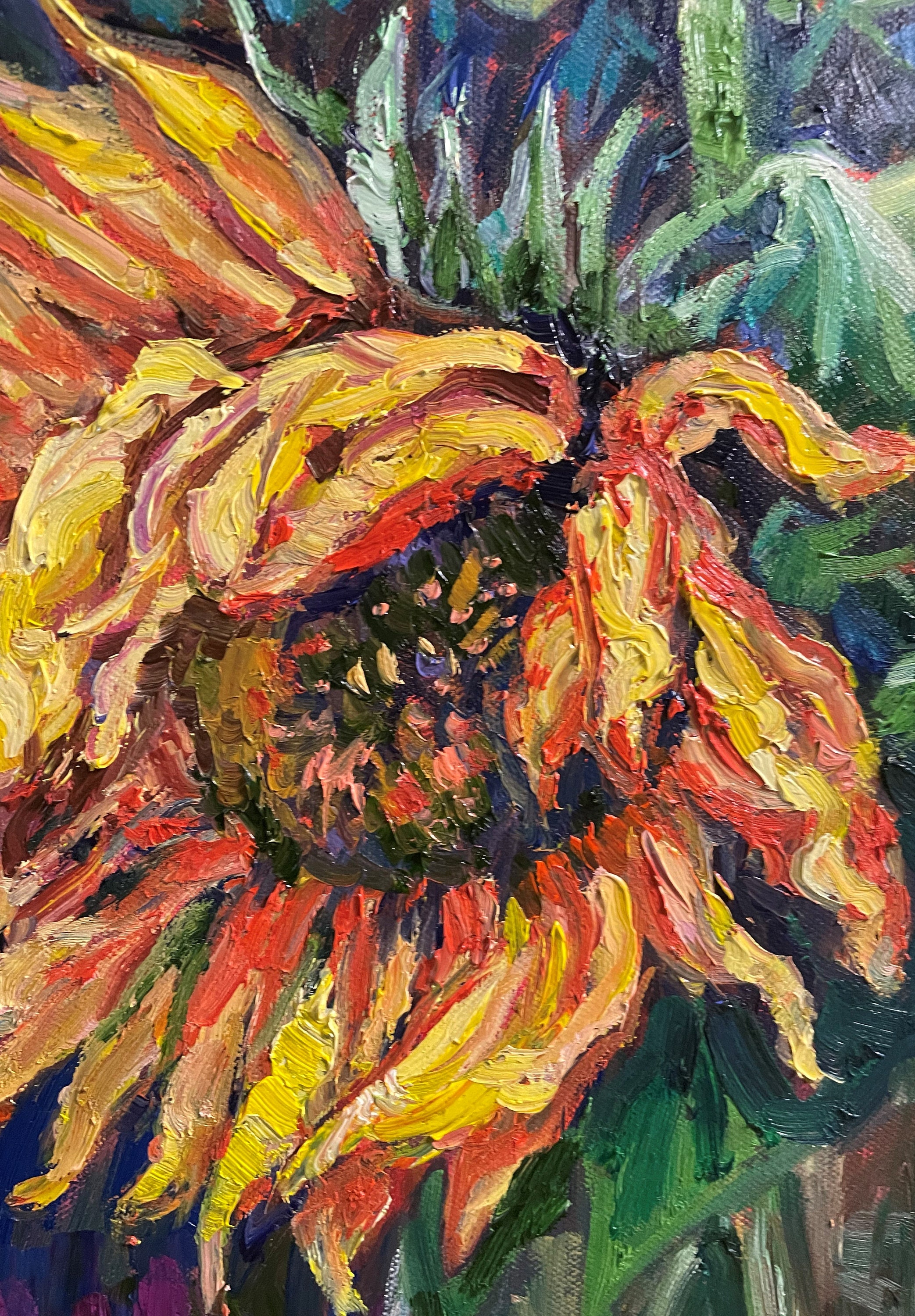 Original Oil Painting, Sunflower in Vase, 80x60x4cm, 220712 - Etsy