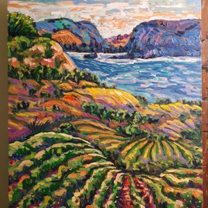 Original Oil Painting, Landscape of Okanagan of BC Canada, 60x80x4cm, 211202