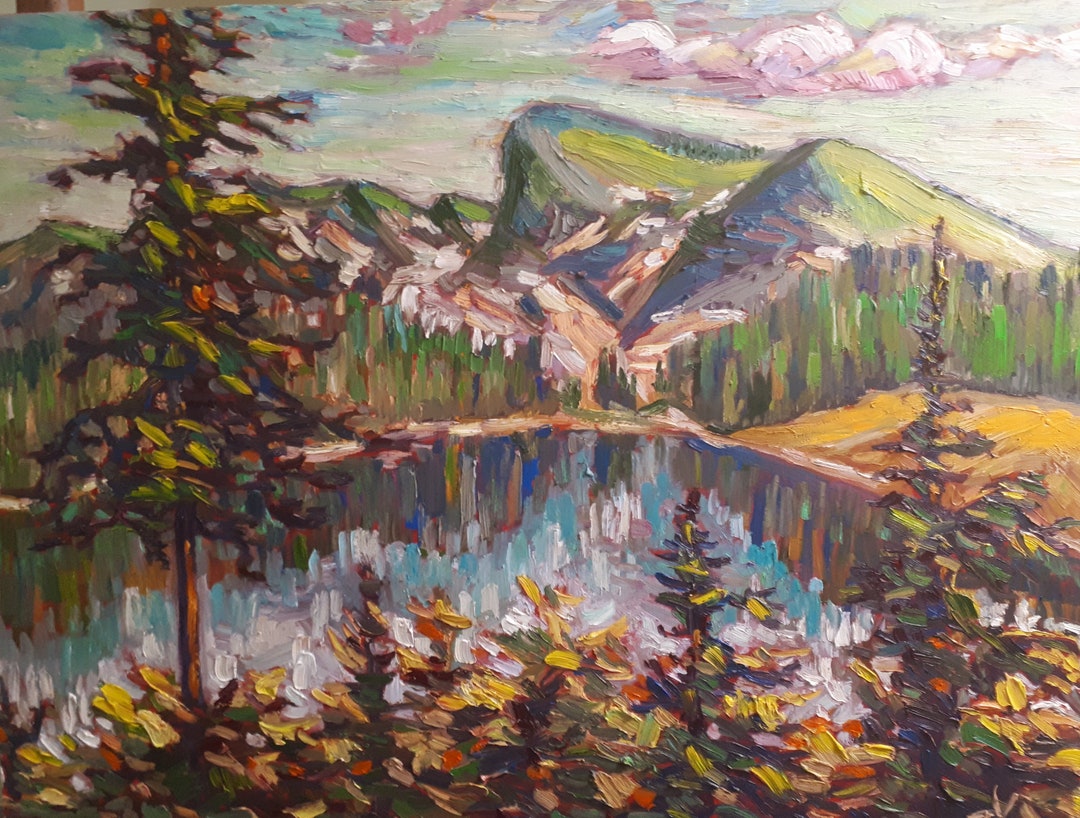 Original Oil Painting Canada Rocky Mountain 24.5x31.5 Etsy