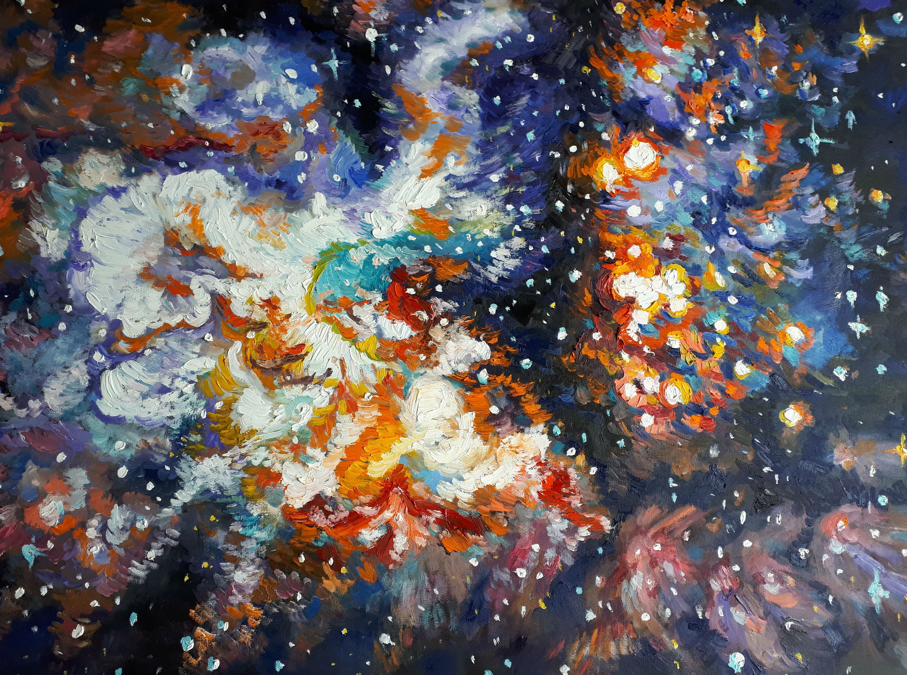 Original Oil Painting, Galaxy I , 31.5x47.5x1.5