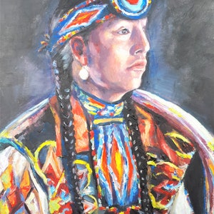 Pintura al óleo original, Bailarina de aro, 211215, 7x10