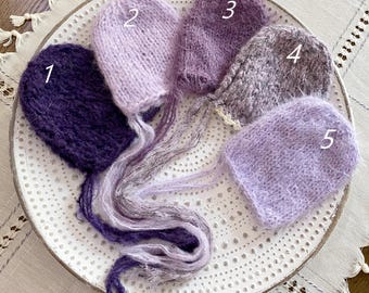 5 colors Newborn knit hats Newborn knit bonnets Baby girl hats Knit newborn bonnet Photo prop bonnets Baby girl bonnets Newborn photography