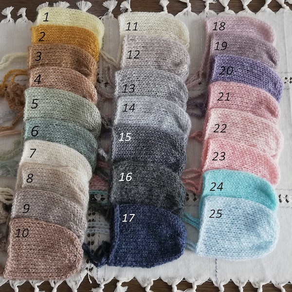 Newborn mohair bonnet Newborn knit bonnet Knit mohair bonnet Newborn photo prop Classic knit bonnet 25 colours Newborn prop bonnet RTS