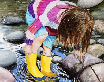 Girl in Yellow Boots - Print