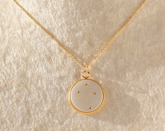 Gold Libra Zodiac Necklace, Constellation Necklace, Libra Zodiac Sign, Zodiac Coin Necklace, Astrology Necklace, Horoscope Necklace