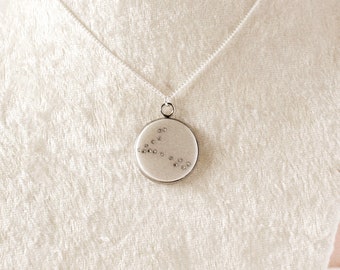 Silver Pisces Zodiac Necklace, Constellation Necklace, Pisces Zodiac Sign, Zodiac Coin Necklace, Astrology Necklace, Horoscope Necklace