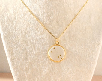 Gold Taurus Zodiac Necklace, Constellation Necklace, Taurus Zodiac Sign, Zodiac Coin Necklace, Astrology Necklace, Horoscope Necklace