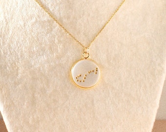 Gold Scorpio Zodiac Necklace, Constellation Necklace, Scorpio Zodiac Sign, Zodiac Coin Necklace, Astrology Necklace, Horoscope Necklace