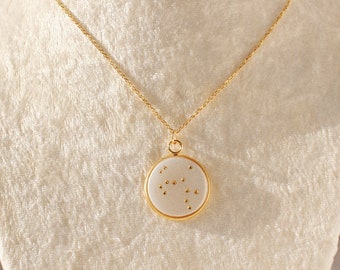 Gold Sagittarius Zodiac Necklace, Constellation Necklace, Sagittarius Sign, Zodiac Coin Necklace, Astrology Necklace, Horoscope Necklace