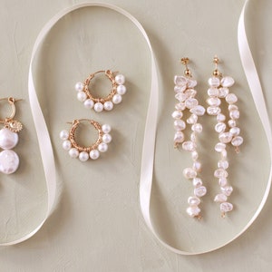 Long Pearl Drop Earrings, Statement Freshwater Pearl Earrings, 14K Gold Filled, Tarnish Resistant, Wedding Earrings, Bridal Earrings image 6