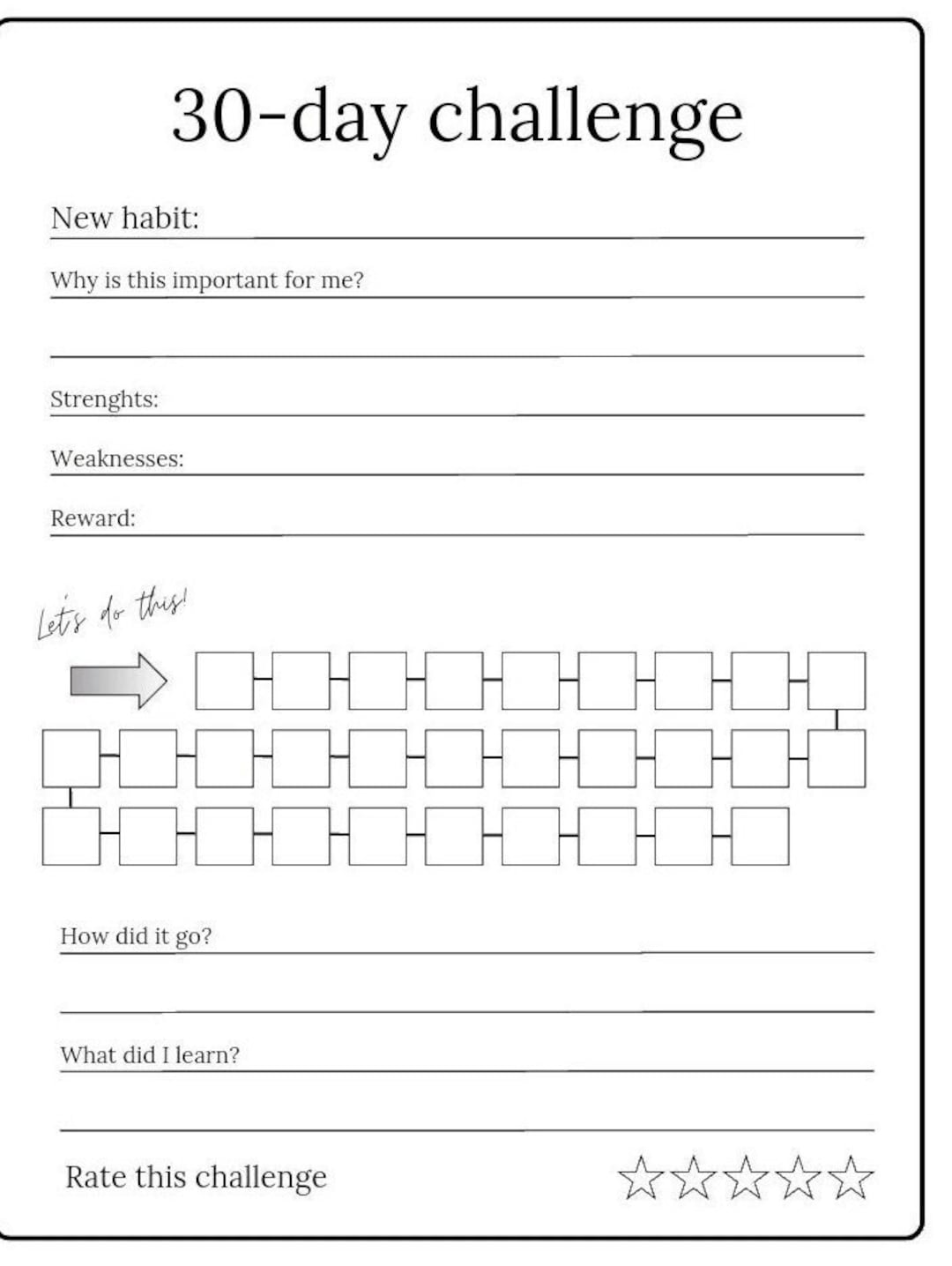 30 Day Challenge PDF - Etsy