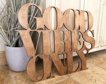 Good Vibes Only Wood Sign - Bohemian Home Decor