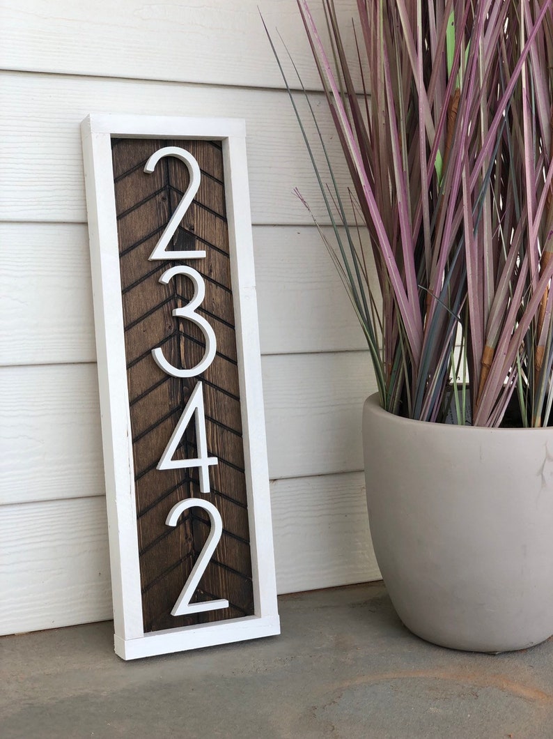 Vertical Address Sign address plaque house numbers house Etsy