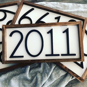 Handmade Wood Address Sign: Farmhouse Decor, Porch Numbers