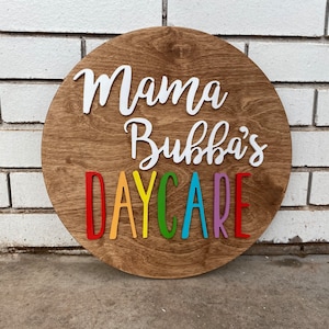 Daycare preschool custom wood name sign school door hanger daycare logo wood sign