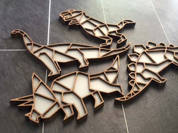 Geometric Dinosaur Wood Sign: Nursery Wall Decor