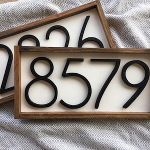 Large Horizontal Address Sign + Wood Address Home Sign + Wooden Farmhouse Number Sign + Porch numbers + Wall Art + Home Decor + Housewarming