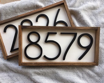 Large Horizontal Address Sign + Wood Address Home Sign + Wooden Farmhouse Number Sign + Porch numbers + Wall Art + Home Decor + Housewarming