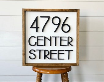 Large Horizontal Address Sign + Wood Address Home Sign + Wooden Farmhouse Number Sign + Porch numbers + Wall Art + Home Decor + Housewarming
