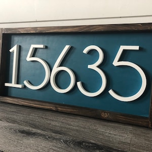 Handmade Wood Address Sign: Farmhouse Number Plaque, Wall Decor