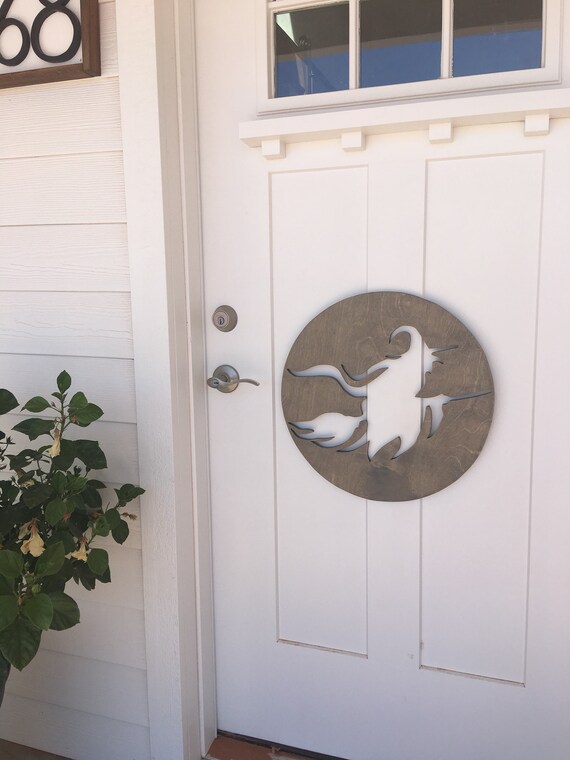 Handcut Wood Witch Sign: Rustic Halloween Wall Decor