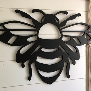 Bee stand alone wood sign bohemian wall decor beehive wood wall decor custom honey bee cut out wall decor