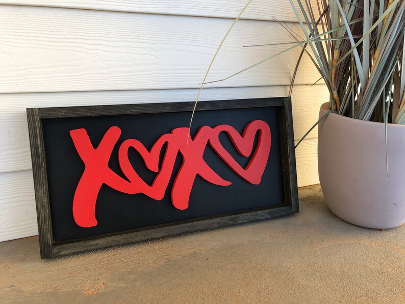 Xoxo Valentines Wood Sign Valentines Day Decor February Etsy