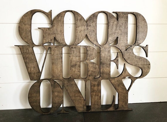 Good Vibes Only Wood Sign: Boho Wall Art, Custom Home Decor