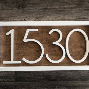 Handmade Wood Address Sign: Farmhouse Style Number Plaque