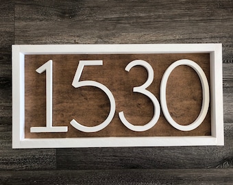 Horizontal Address Sign + Wood Address Home Sign + Wooden Farmhouse Number Sign + Porch numbers + Wall Art + Home Decor + Housewarming