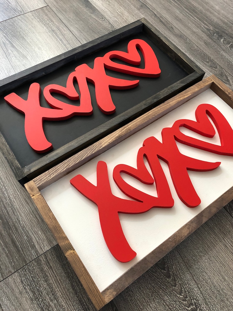 Xoxo Valentines Wood Sign Valentines Day Decor February Etsy